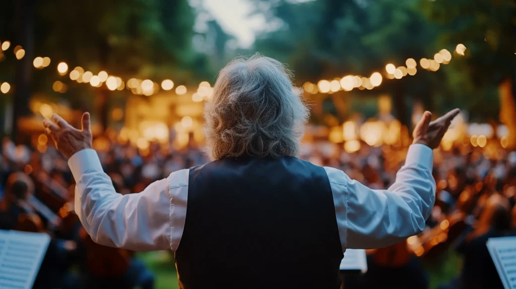 Andre Rieu outdoor with orchestra